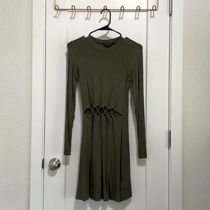 AE olive green long sleeve dress